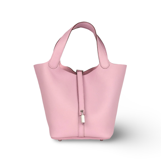 Hermes Taurillon Clemence Picotin Lock 18 PM - PHW / Pink