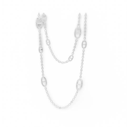 Hermes Sterling Sliver Farandole Necklace 120