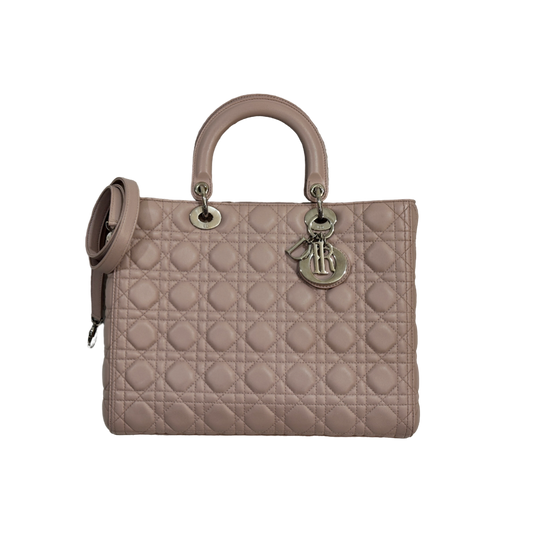 Dior Cannage Lambskin Large Lady Bag Light Pink