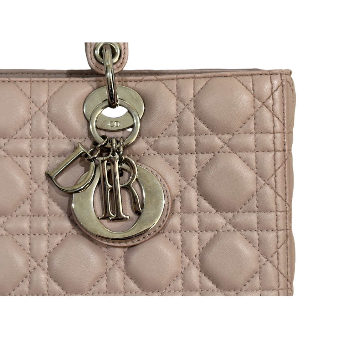 Dior Cannage Lambskin Large Lady Bag Light Pink