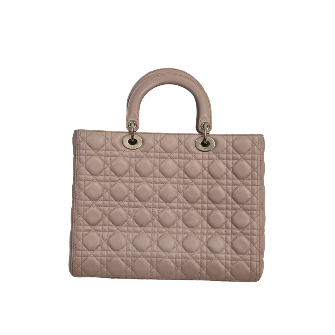 Dior Cannage Lambskin Large Lady Bag Light Pink