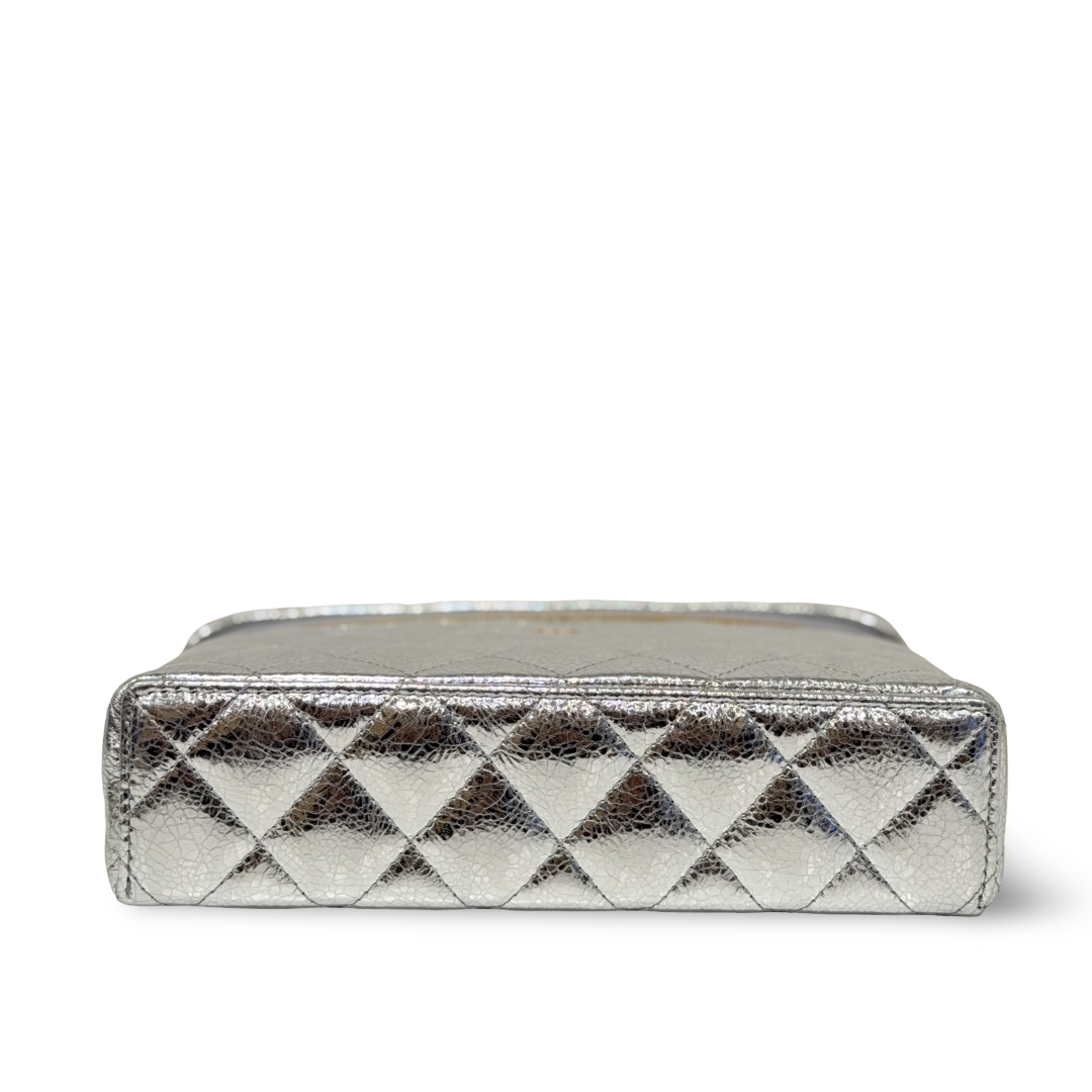Chanel Quilted Caviar Metallic Vanity Vag  - GHW/ Sliver