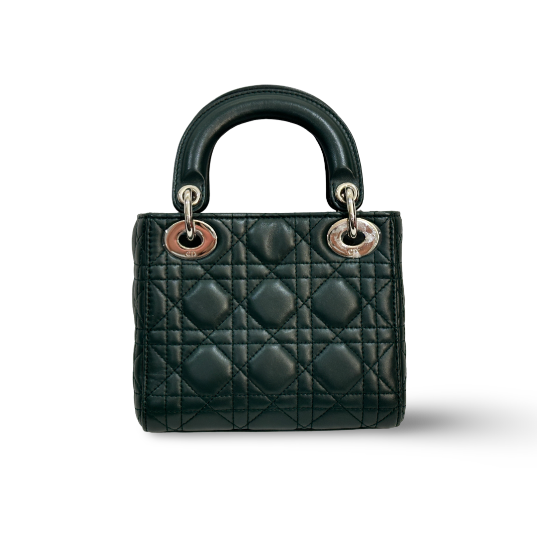 Dior Cannage Calfskin Mini Lady Bag Amazon Green