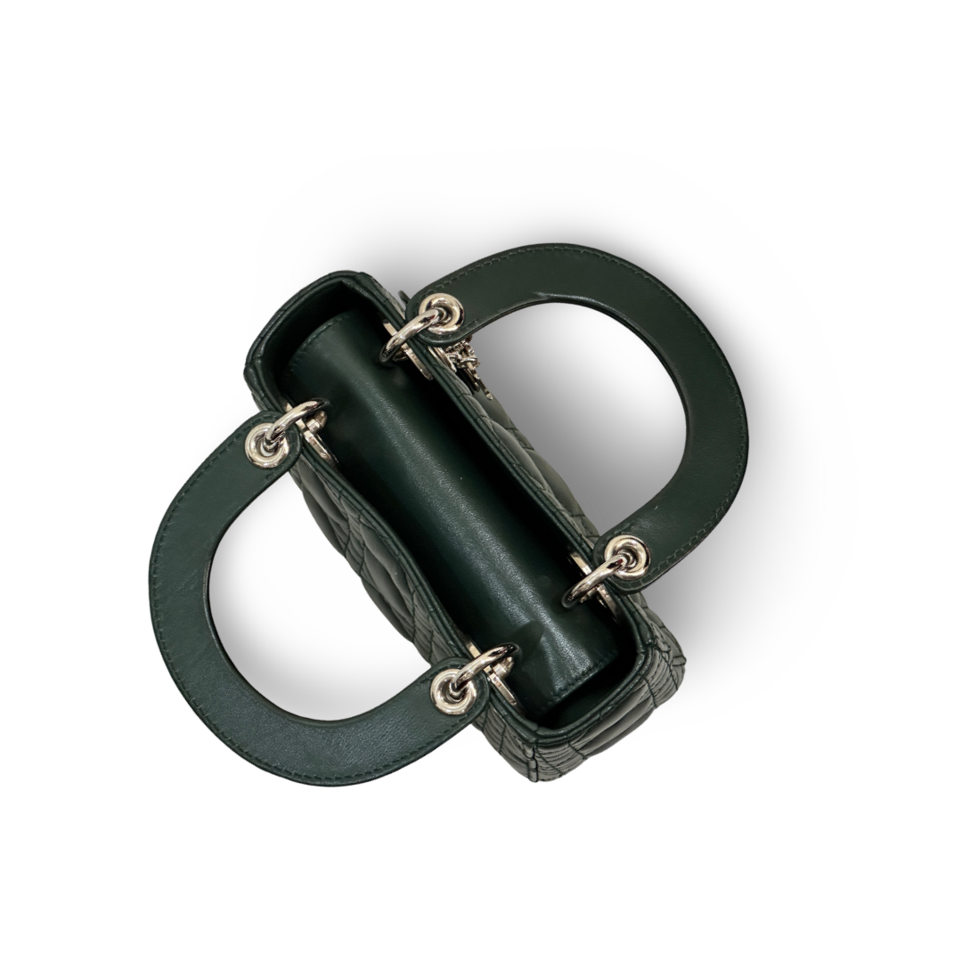 Dior Cannage Calfskin Mini Lady Bag Amazon Green