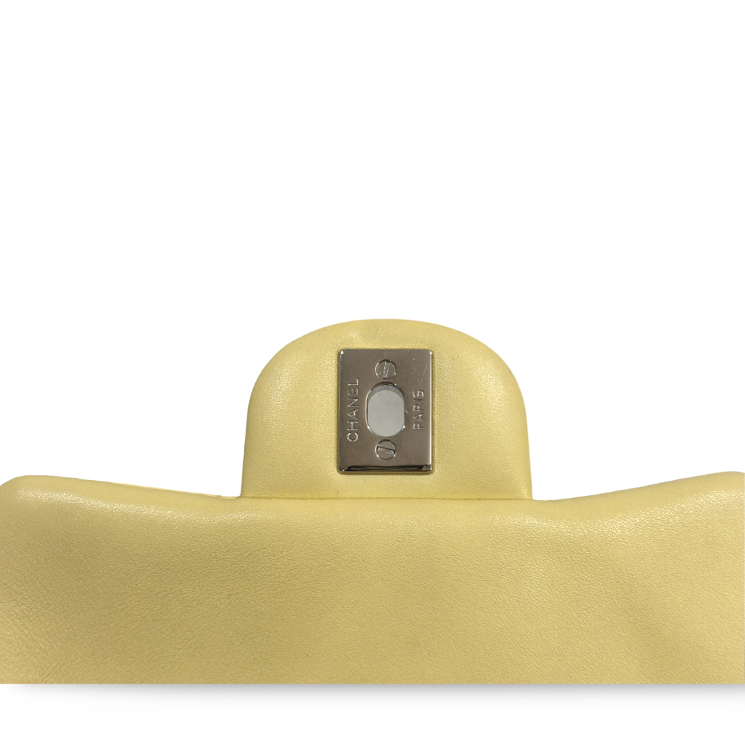 Chanel Classic Patent Quilted Mini Square Single Flap Light Yellow