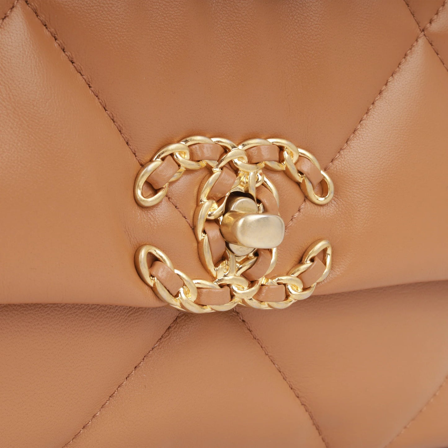 Chanel Quilted Lambskin Small 19 Bag - GHW / Caramel
