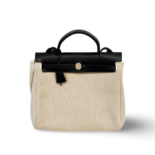 Hermes Canvas Herbag PM Bag Black