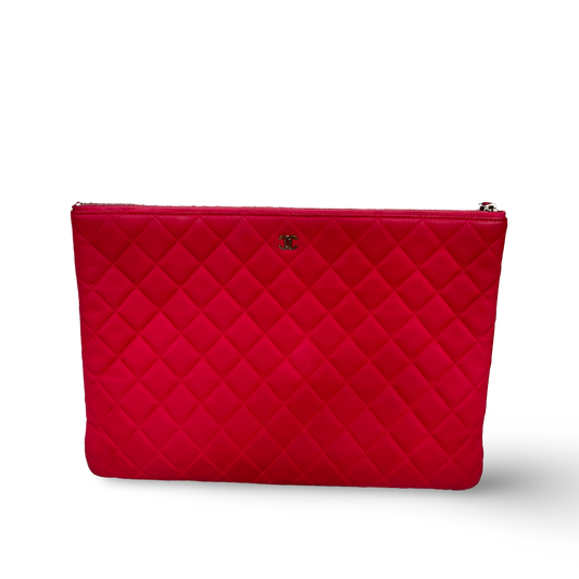 Chanel Classic Lambskin Medium Clutch Pink