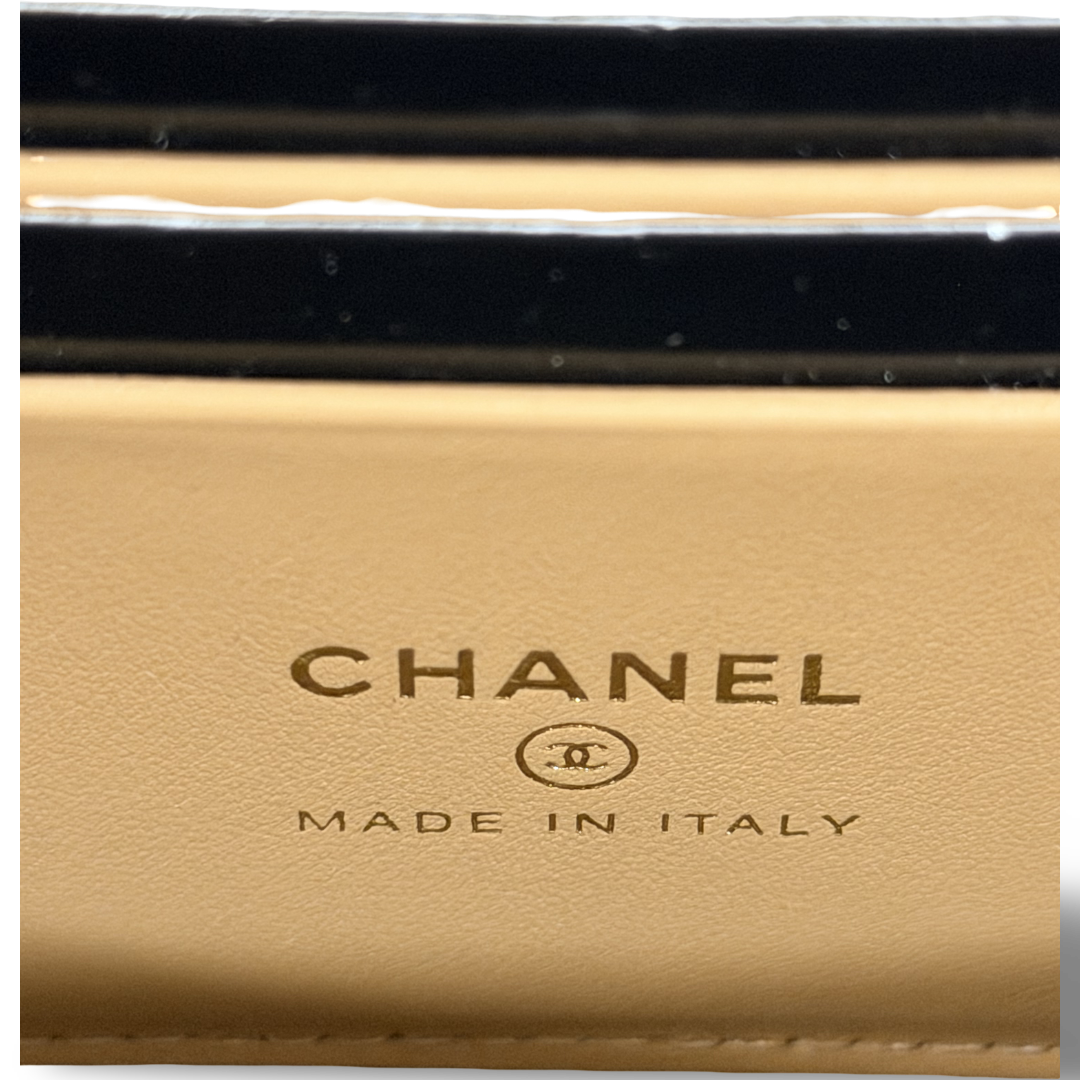 Chanel Quilted Caviar 26C Slim Vanity Bag - GHW/ Beige