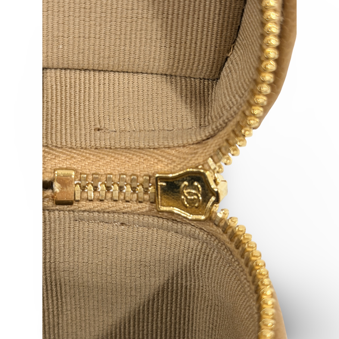 Chanel Quilted Caviar 26C Slim Vanity Bag - GHW/ Beige