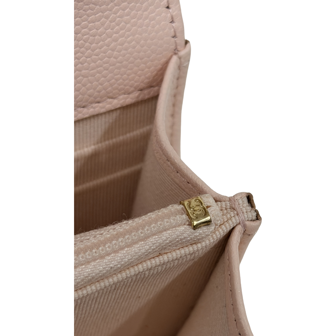 Chanel 26C Quilted Caviar Top Handle WOC - GHW/ Light Pink