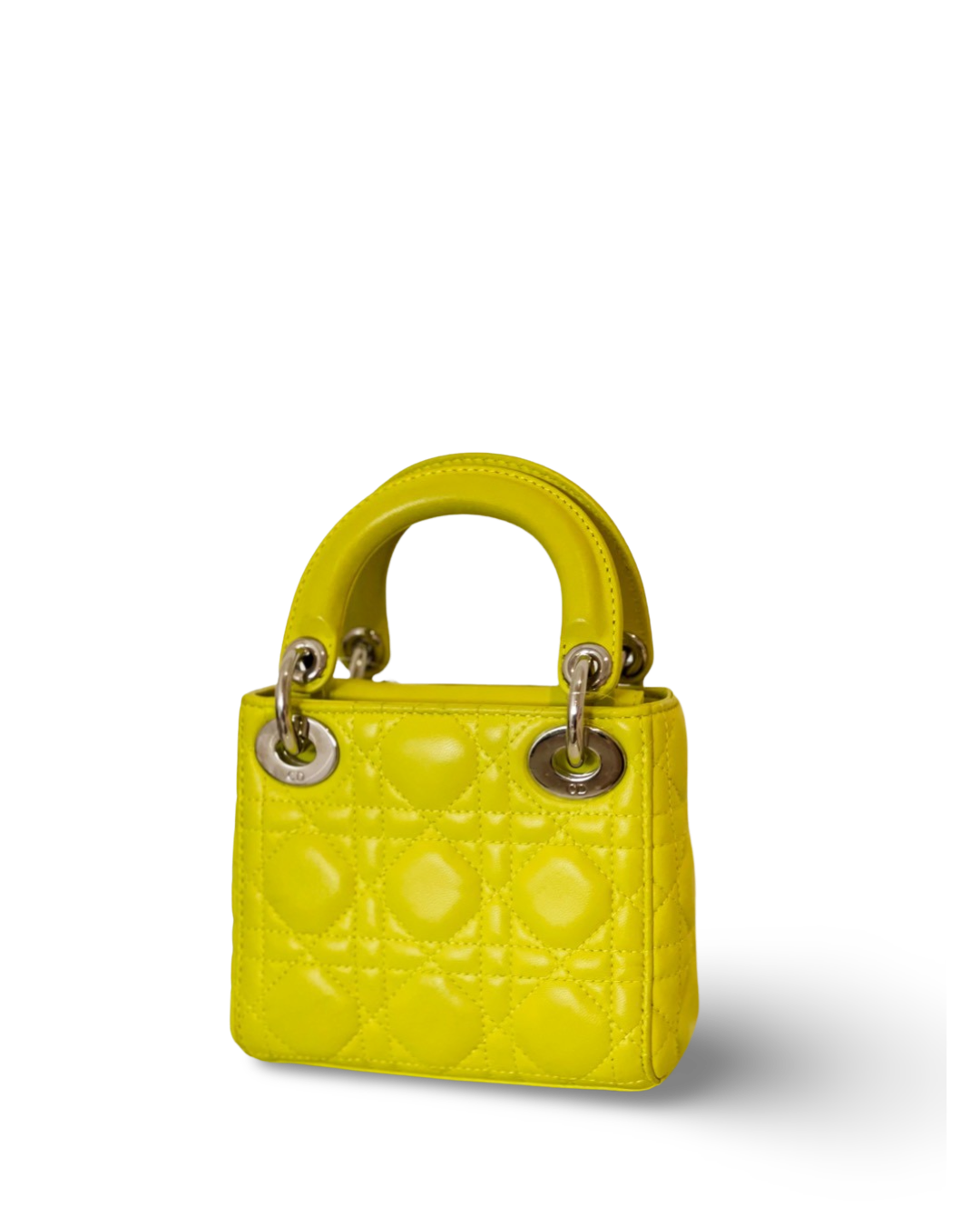 Dior Cannage Lambskin Micro Lady Lemon Yellow Bag