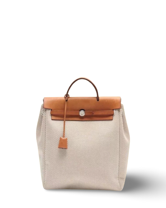 Hermes Canvas GM Herbag Naurel Backpack
