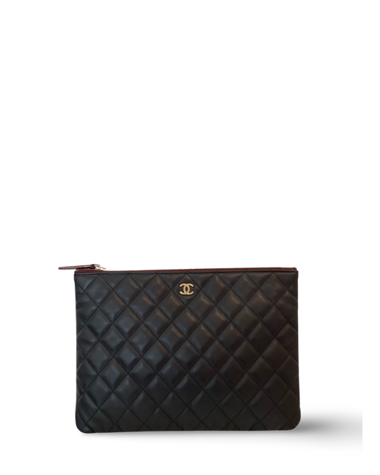 Chanel Classic Lambskin Medium Black Clutch