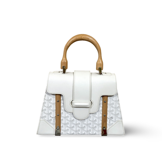 Goyard Goyardine Canvas Saigon PM White Bag