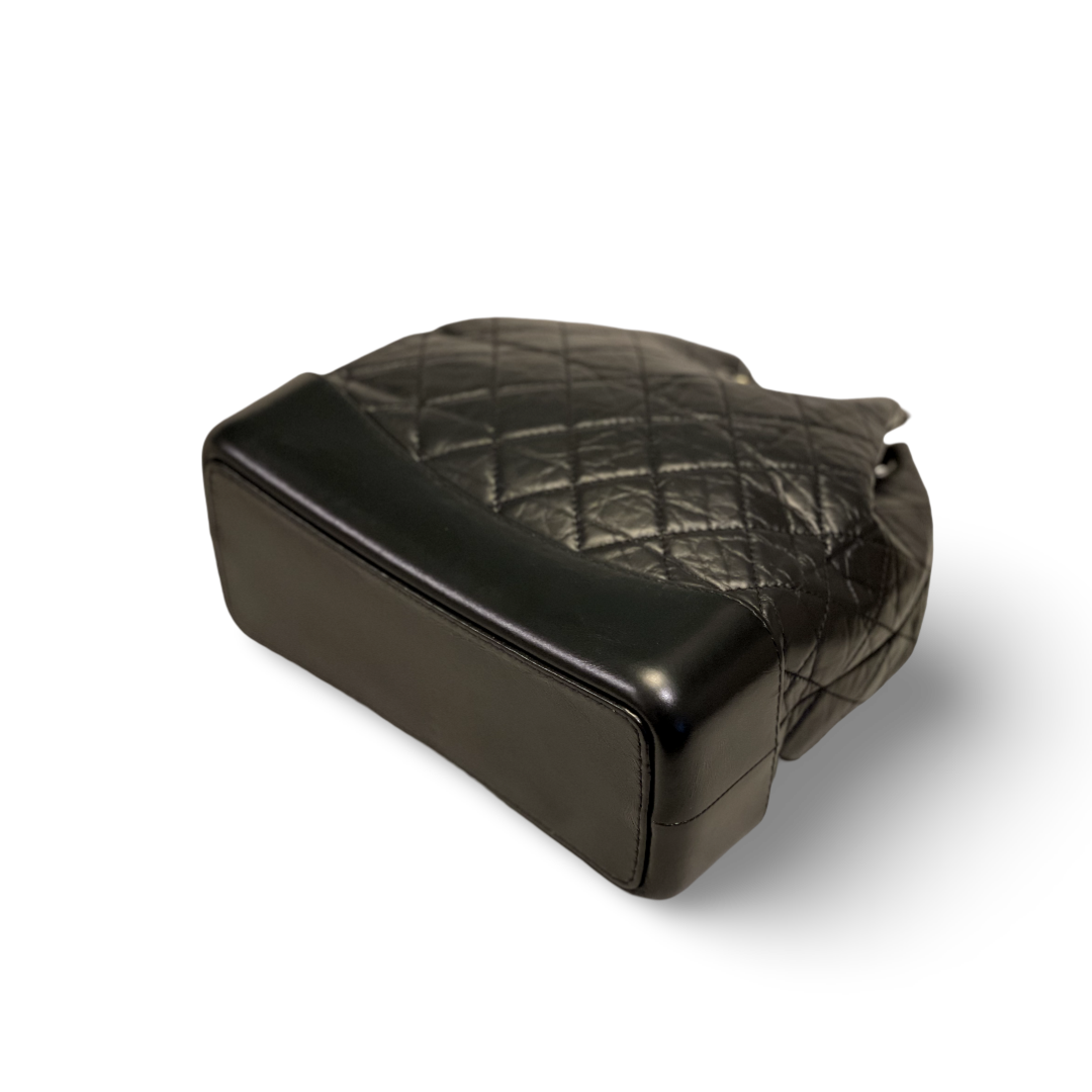 Chanel Aged Calfskin Quilted Medium Gabrielle Black Backpack
