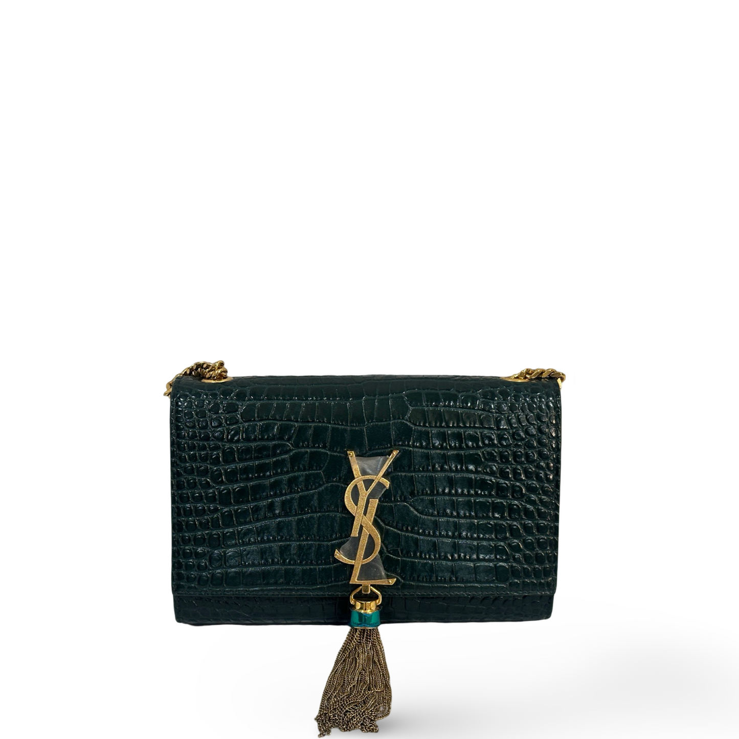 Saint Laurent Mini Monogram Kate Shoulder Bag Green