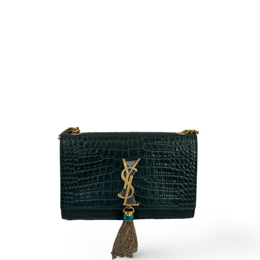 Saint Laurent Mini Monogram Kate Shoulder Bag Green