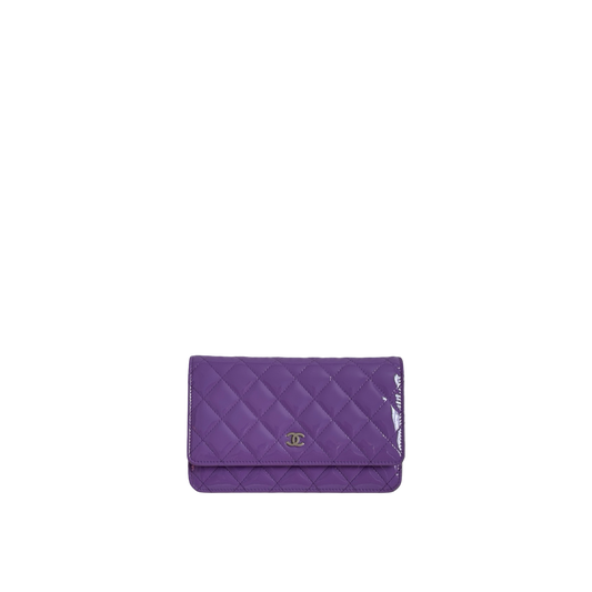 Chanel Classic Patent WOC Bag Gold (Purple)