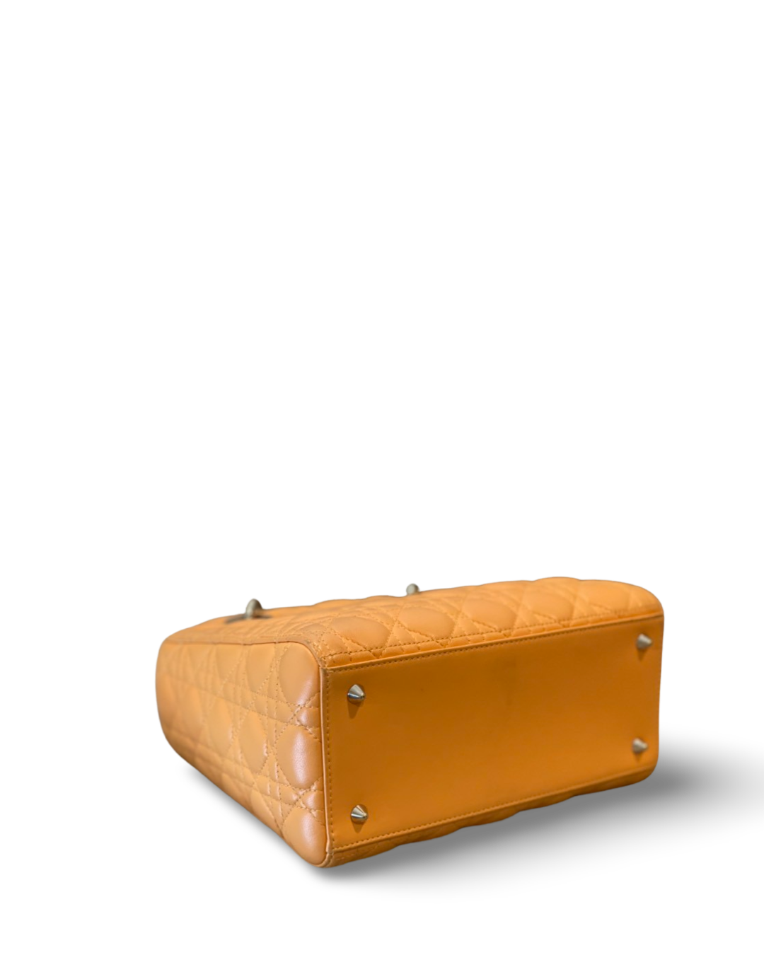 Dior Cannage Lambskin Medium Lady Orange Bag