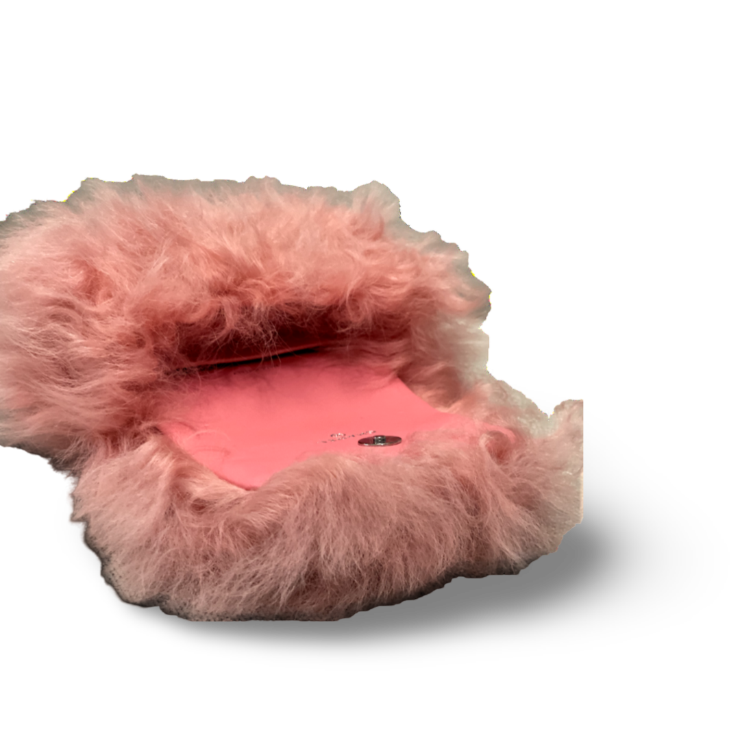 Chanel Shearling Lambskin CC Hook Light Pink Card Holder