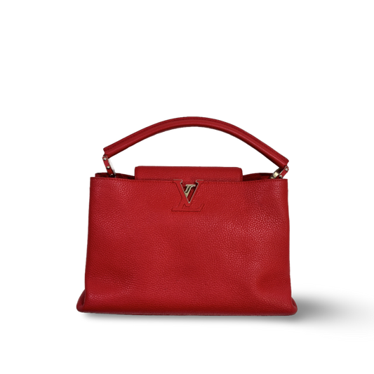 Louis Vuitton Taurillon Capucines GM Red Bag