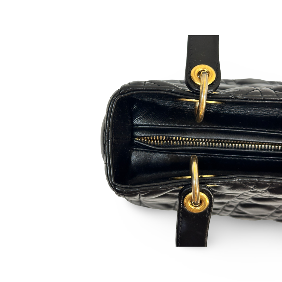 Dior Cannage Lambskin Medium Lady Bag Black