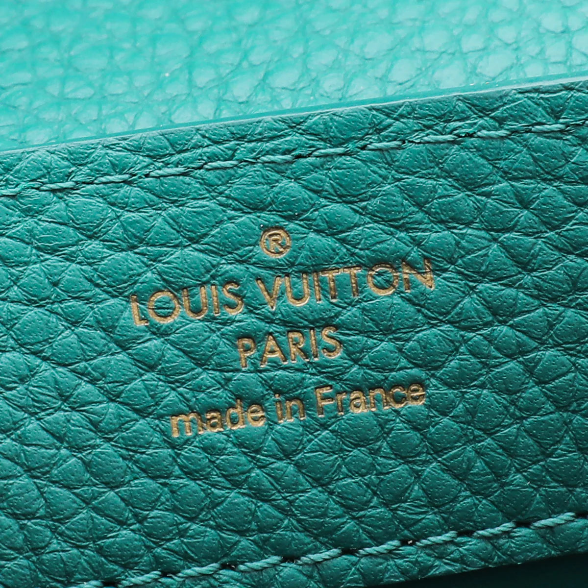 Louis Vuitton Taurillon Leather Capucines Mini Bag - GHW / Green /Blue