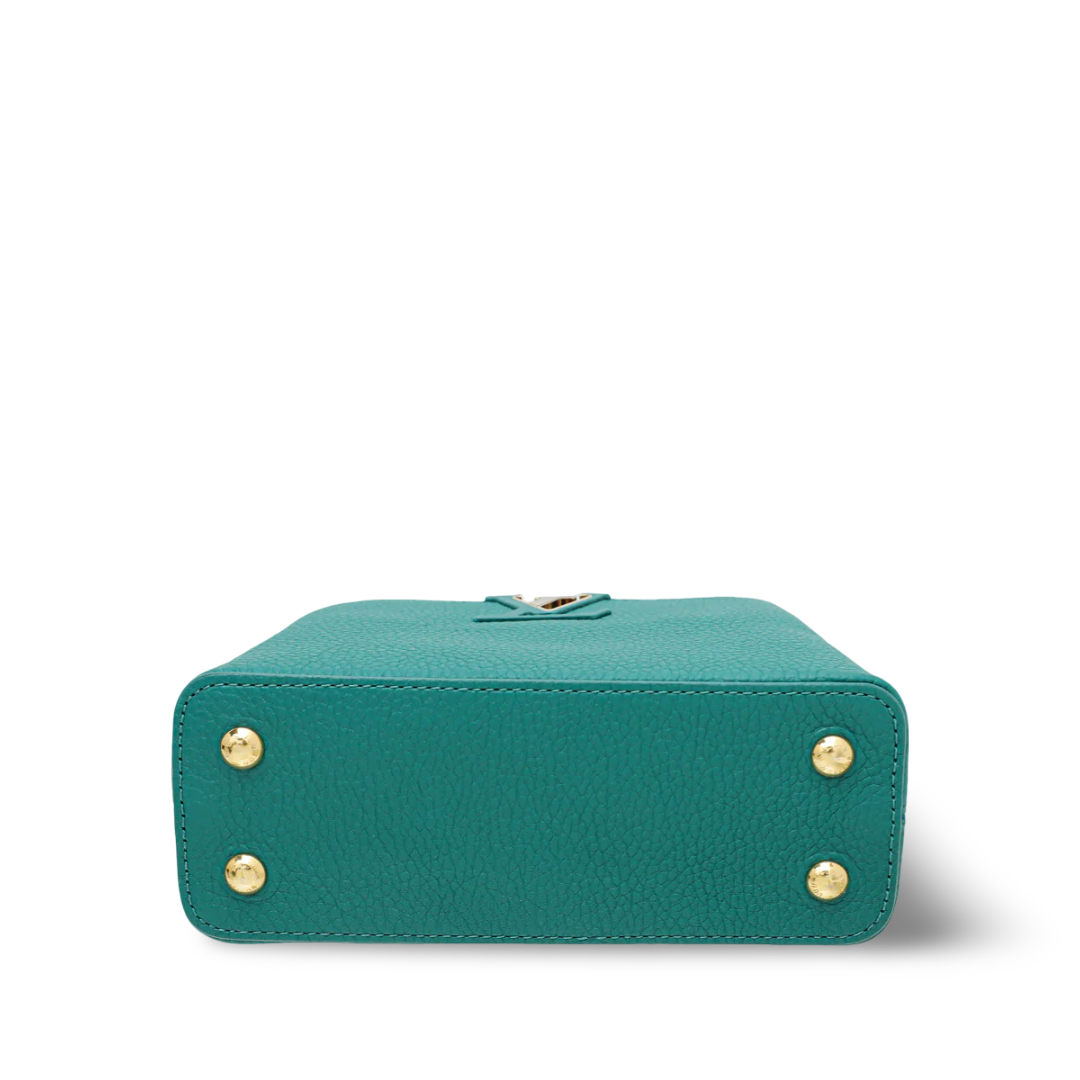 Louis Vuitton Taurillon Leather Capucines Mini Bag - GHW / Green /Blue