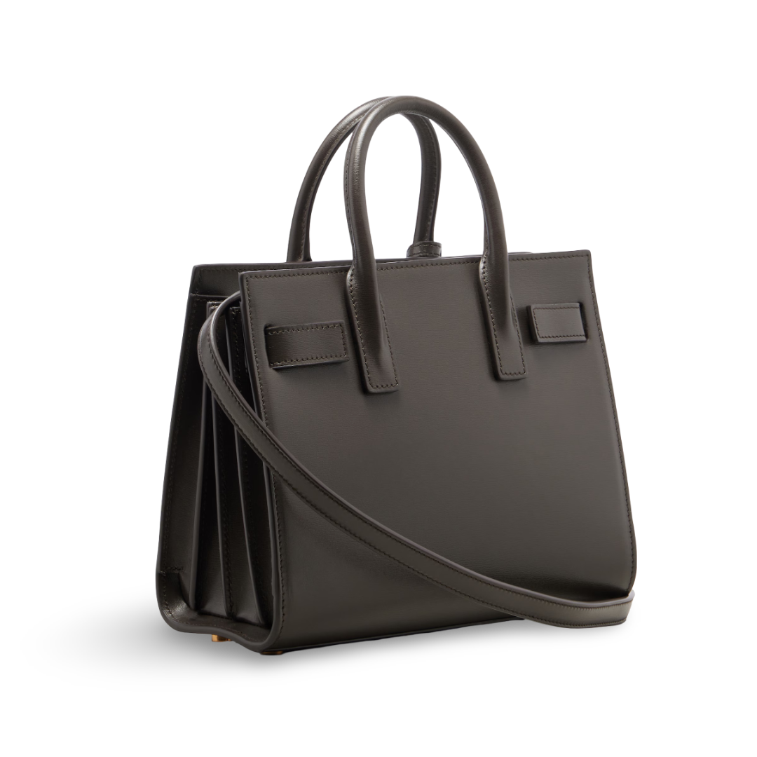 Saint Laurent Calfskin Nano Sac De Jour Bag - SHW/ Gray