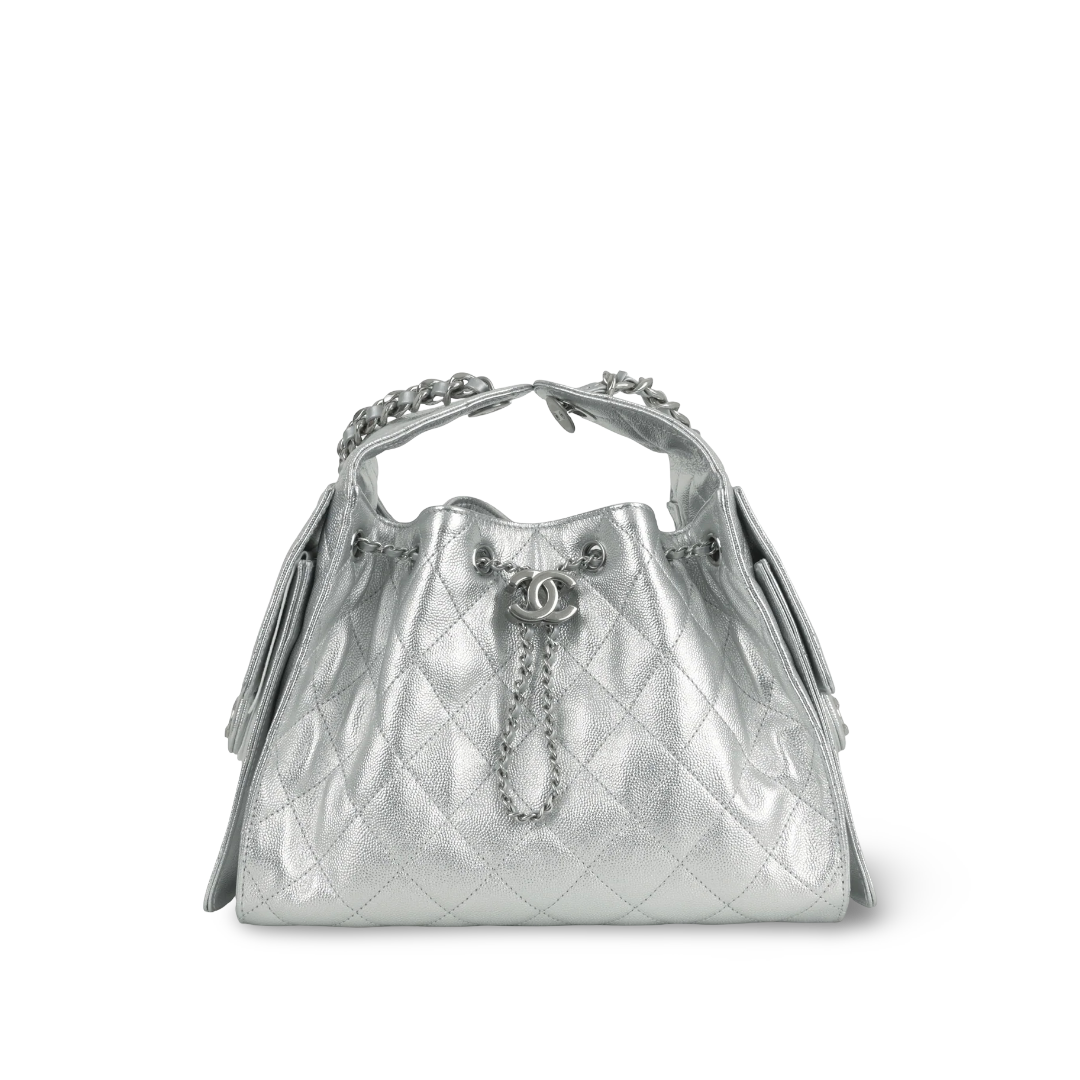 Chanel Quilted Calfskin Small Metallic 25Bag - SHW/ Sliver