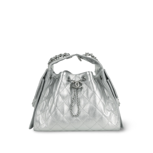Chanel Quilted Calfskin Small Metallic 25Bag - SHW/ Sliver