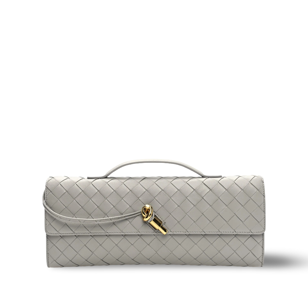 Bottega Veneta Andiamo Clutch - GHW / Light Gray