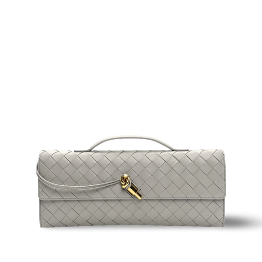 Bottega Veneta Andiamo Clutch - GHW / Light Gray