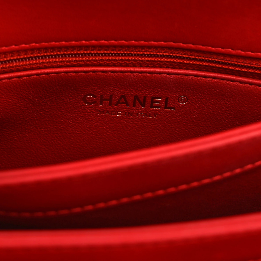 Chanel Quilted Lambskin Small Trendy Bag - GHW / Red