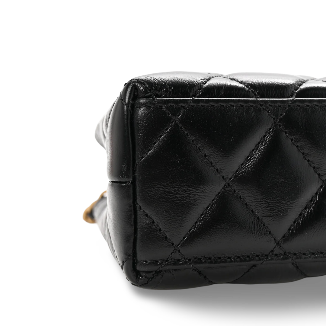 Chanel Shiny Lambskin Small Kelly Bag - GHW / Black