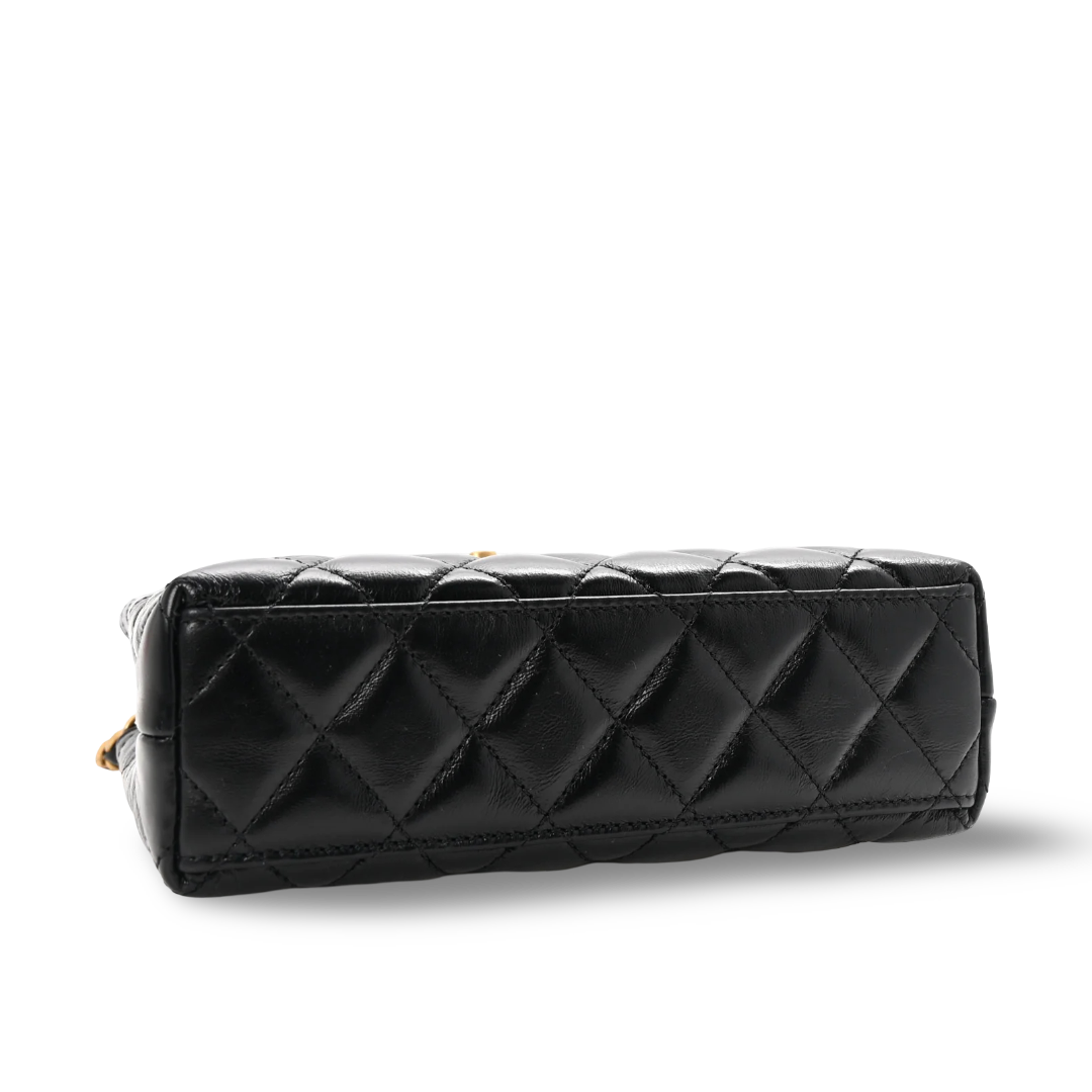 Chanel Shiny Lambskin Small Kelly Bag - GHW / Black