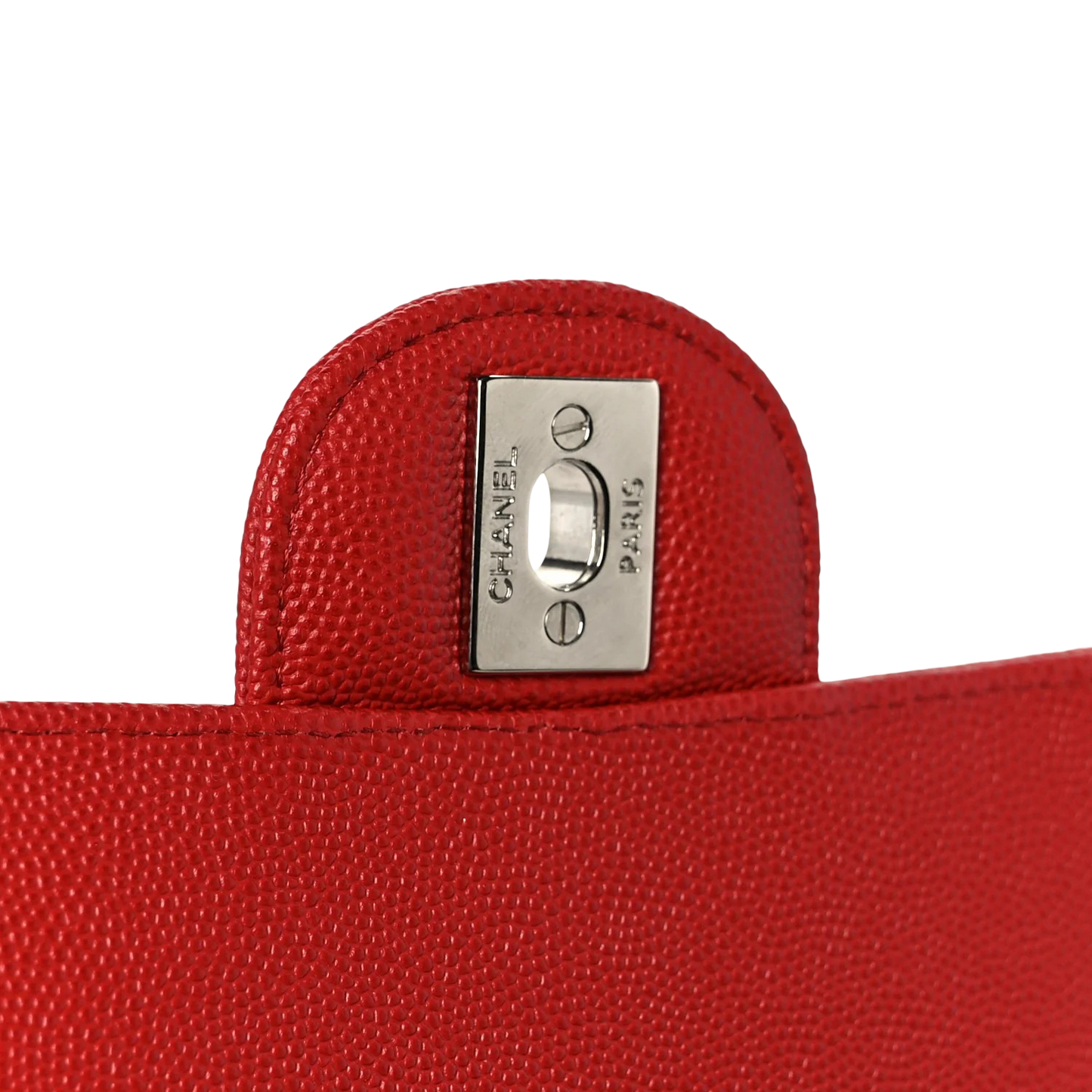 Chanel Quilted Caviar Mini Rectangular Single Flap - SHW/ Red