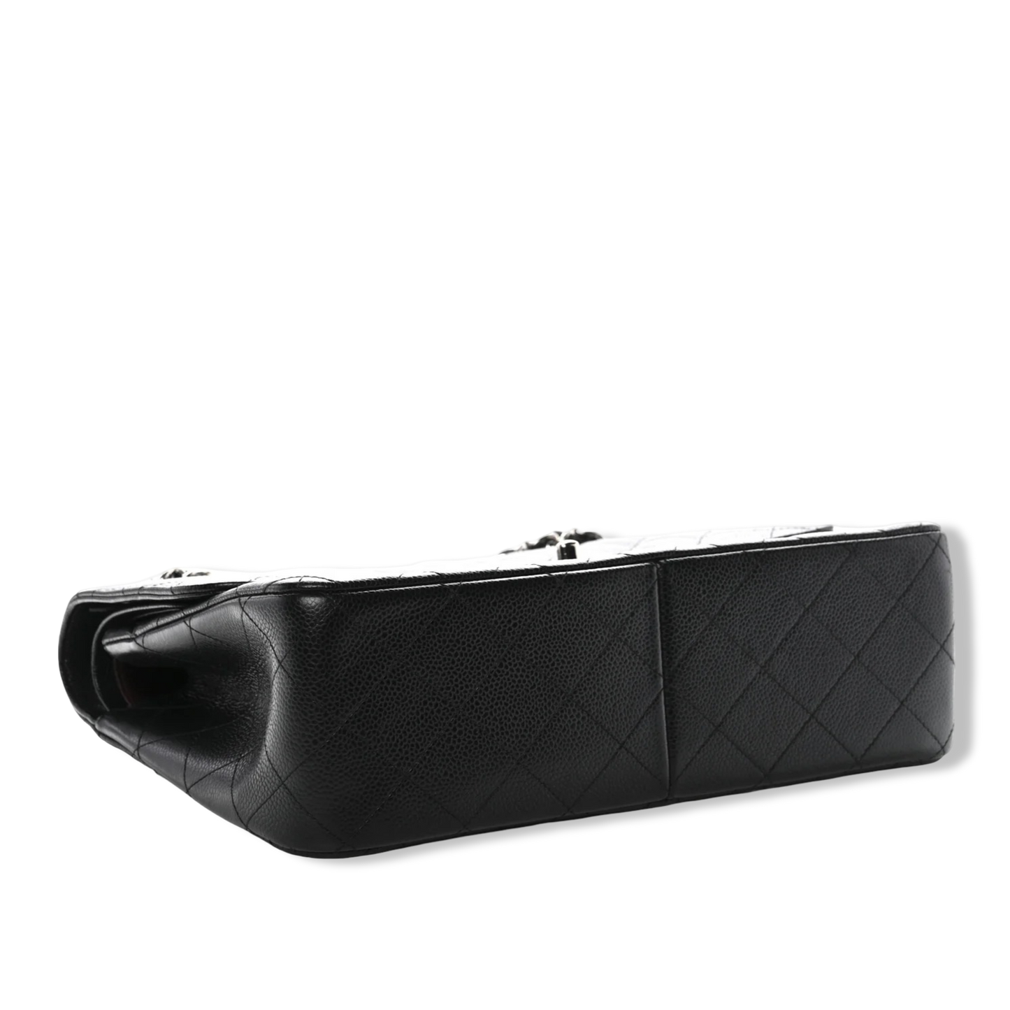 Chanel Quilted Caviar Jumbo Double Flap - SHW / Black