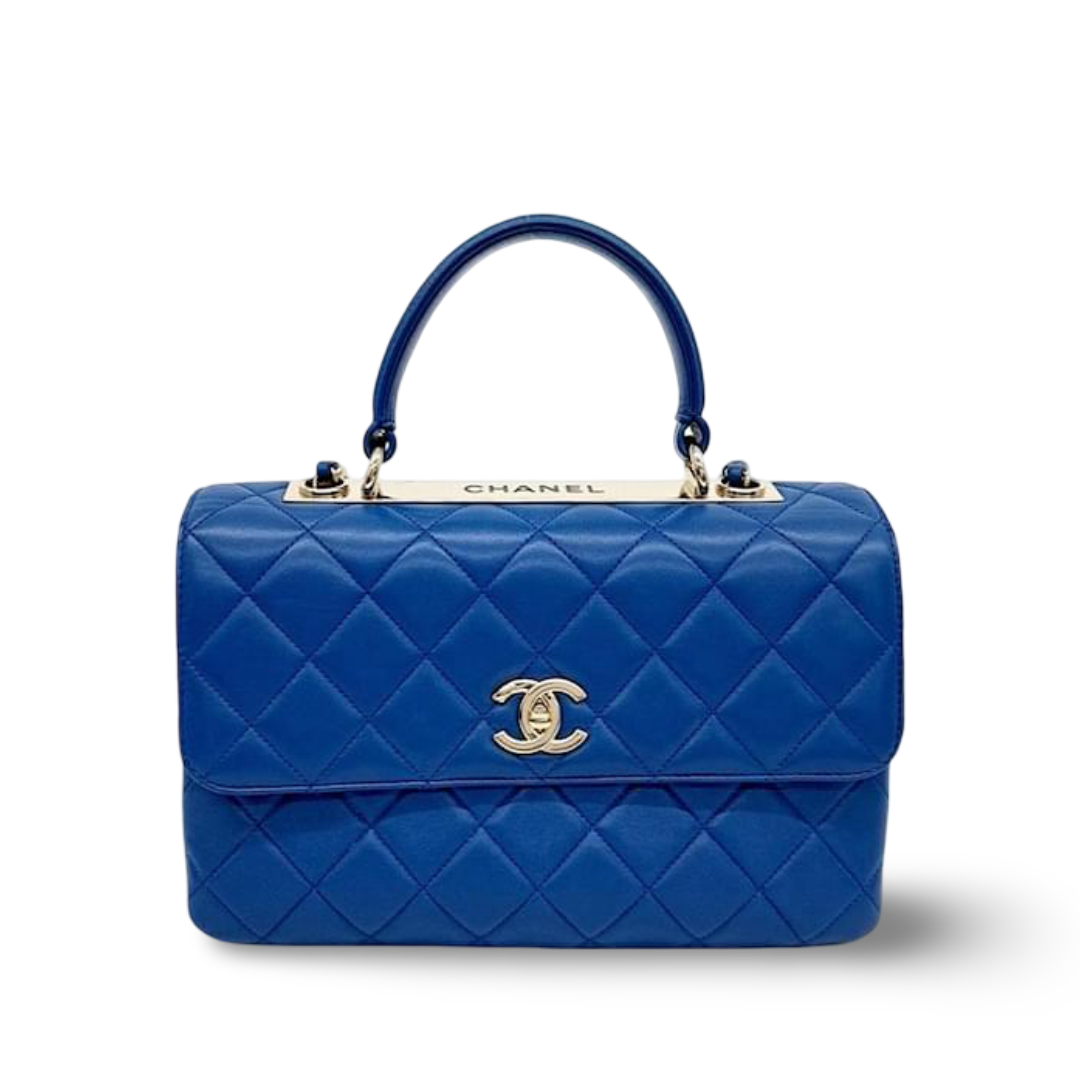Chanel Quilted Lambskin Medium Trendy Bag - GHW / Blue