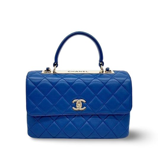 Chanel Quilted Lambskin Medium Trendy Bag - GHW / Blue