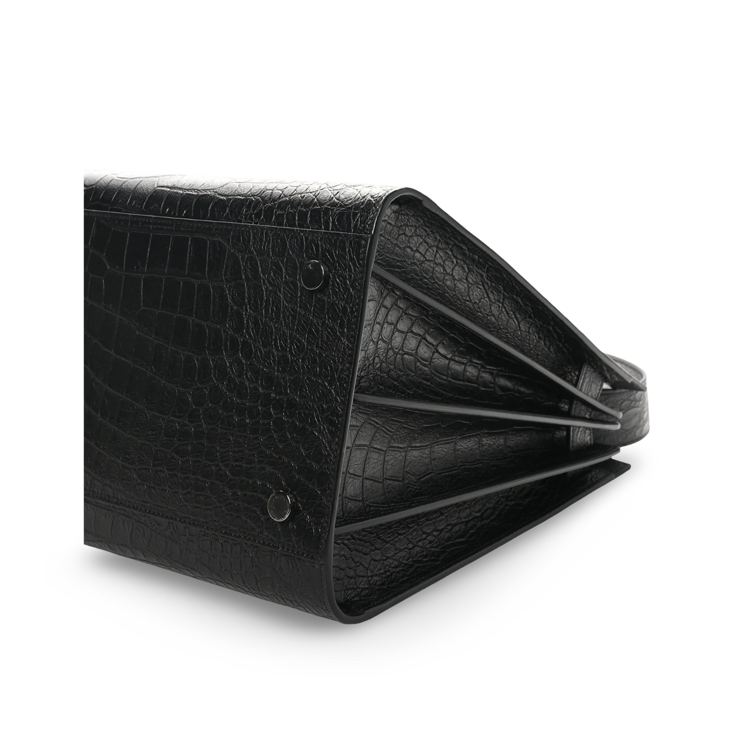 Saint Lanrent Large Sac De Jour Crocodil Bag - SHW/ Black