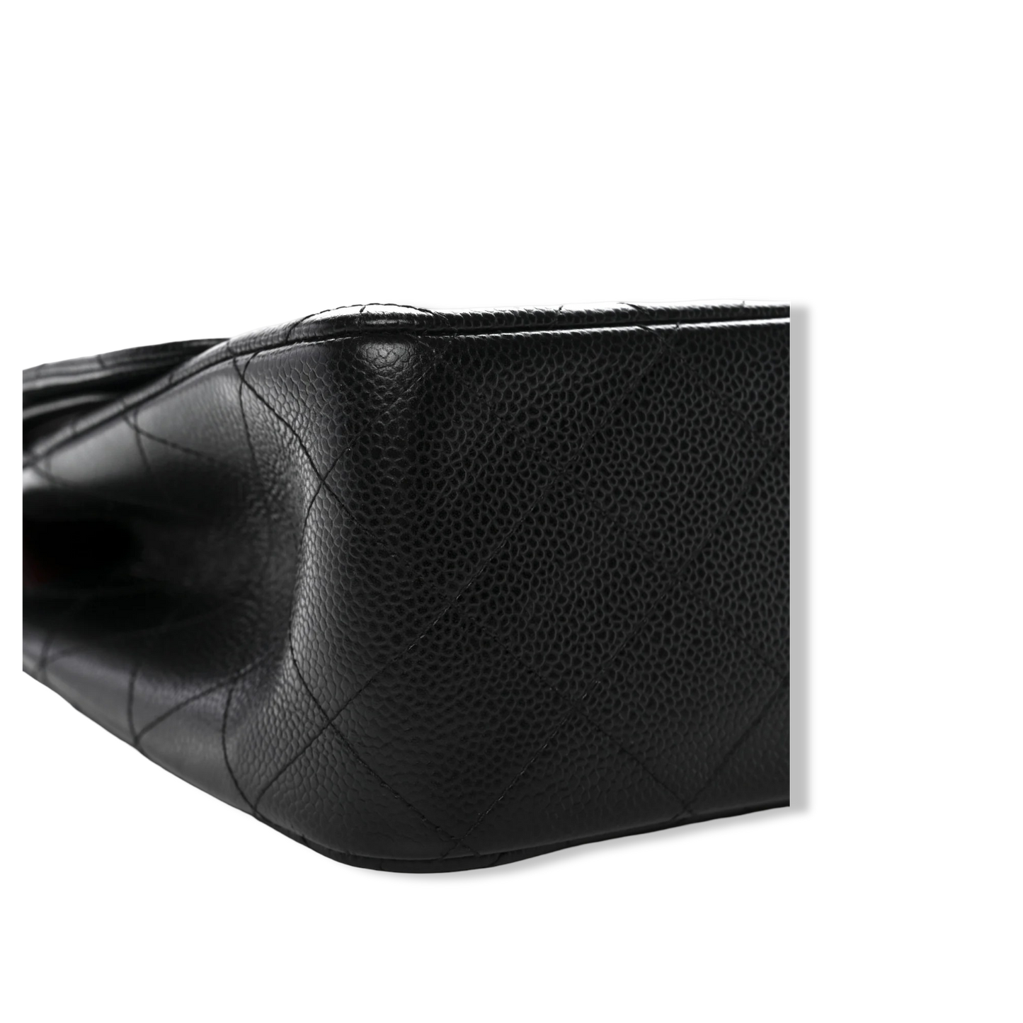 Chanel Quilted Caviar Jumbo Double Flap - SHW / Black