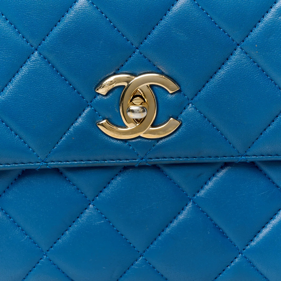 Chanel Quilted Lambskin Medium Trendy Bag - GHW / Blue