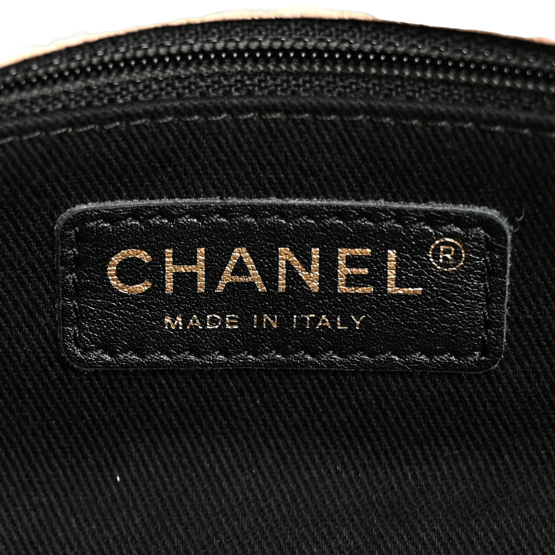 Chanel Qutiled Calfskin Chevron Small Surpique Single Flap - GHW / Beige