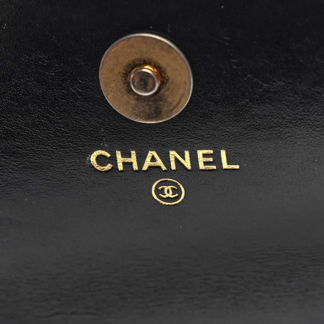 Chanel Quilted Calfskin Top Handle Flap Phone Holder With Chain - GHW/ Black