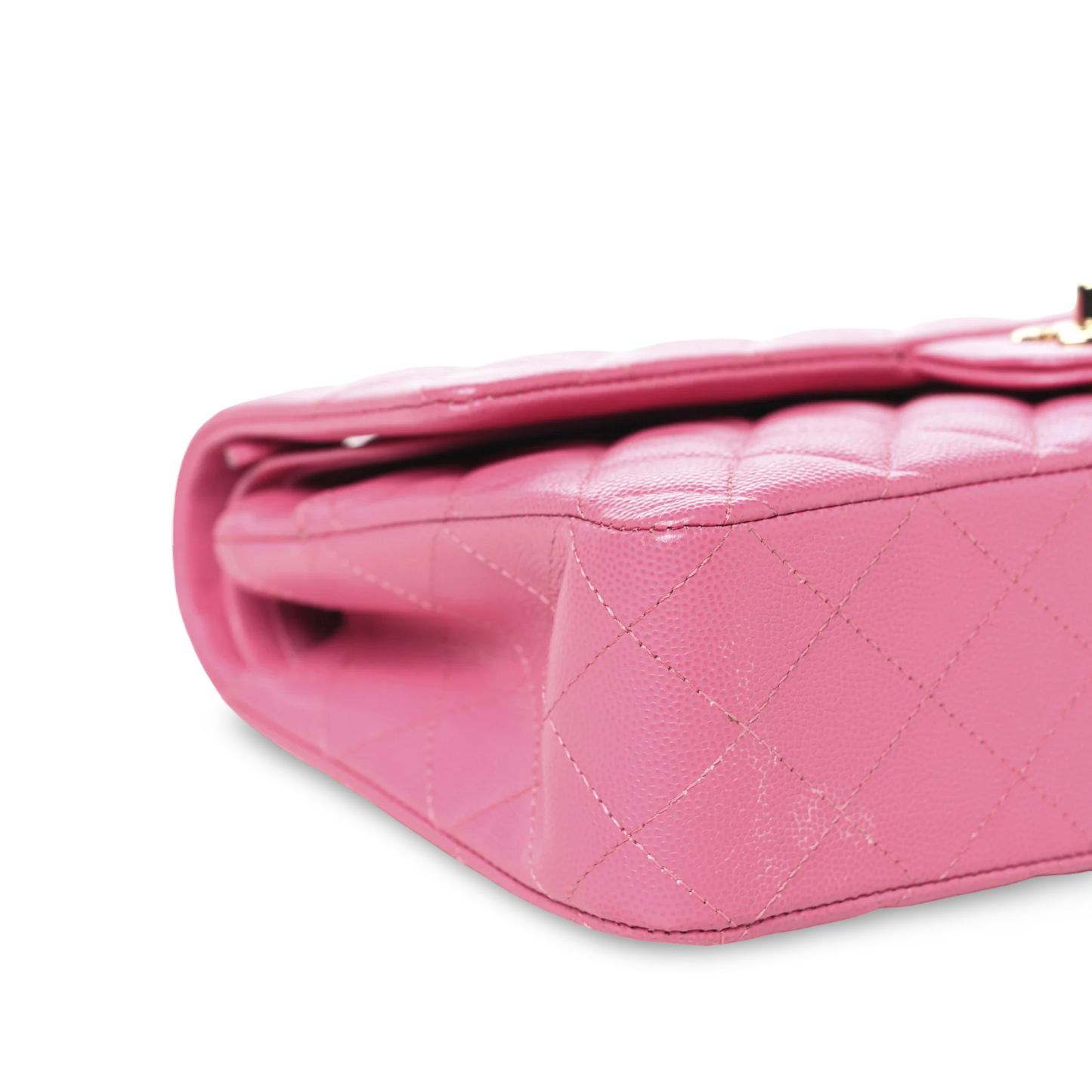 Chanel Quilted Caviar Medium Double Flap - GHW / Pink