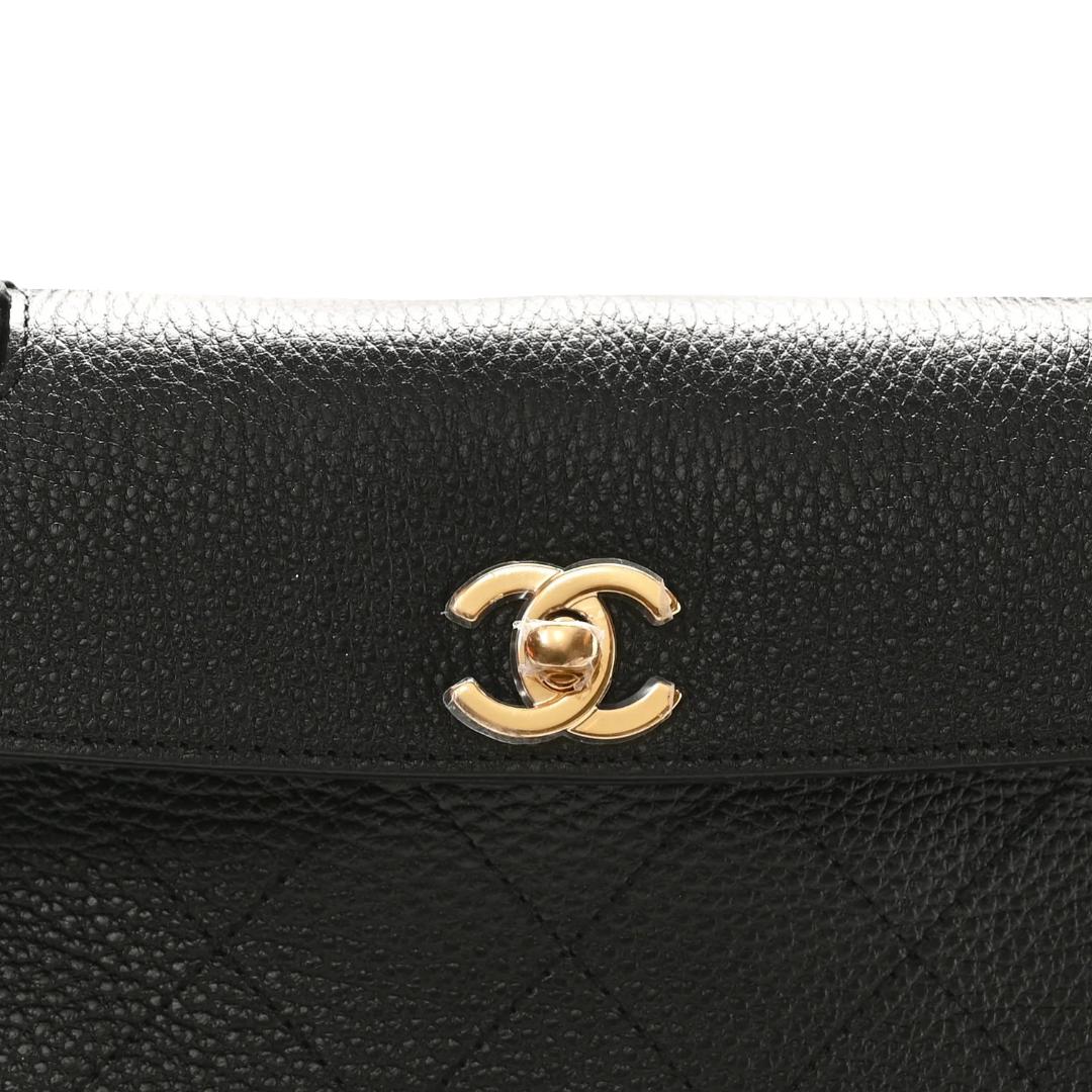 Chanel Quitled Caviar 26S Shoulder Tote - GHW/ Black