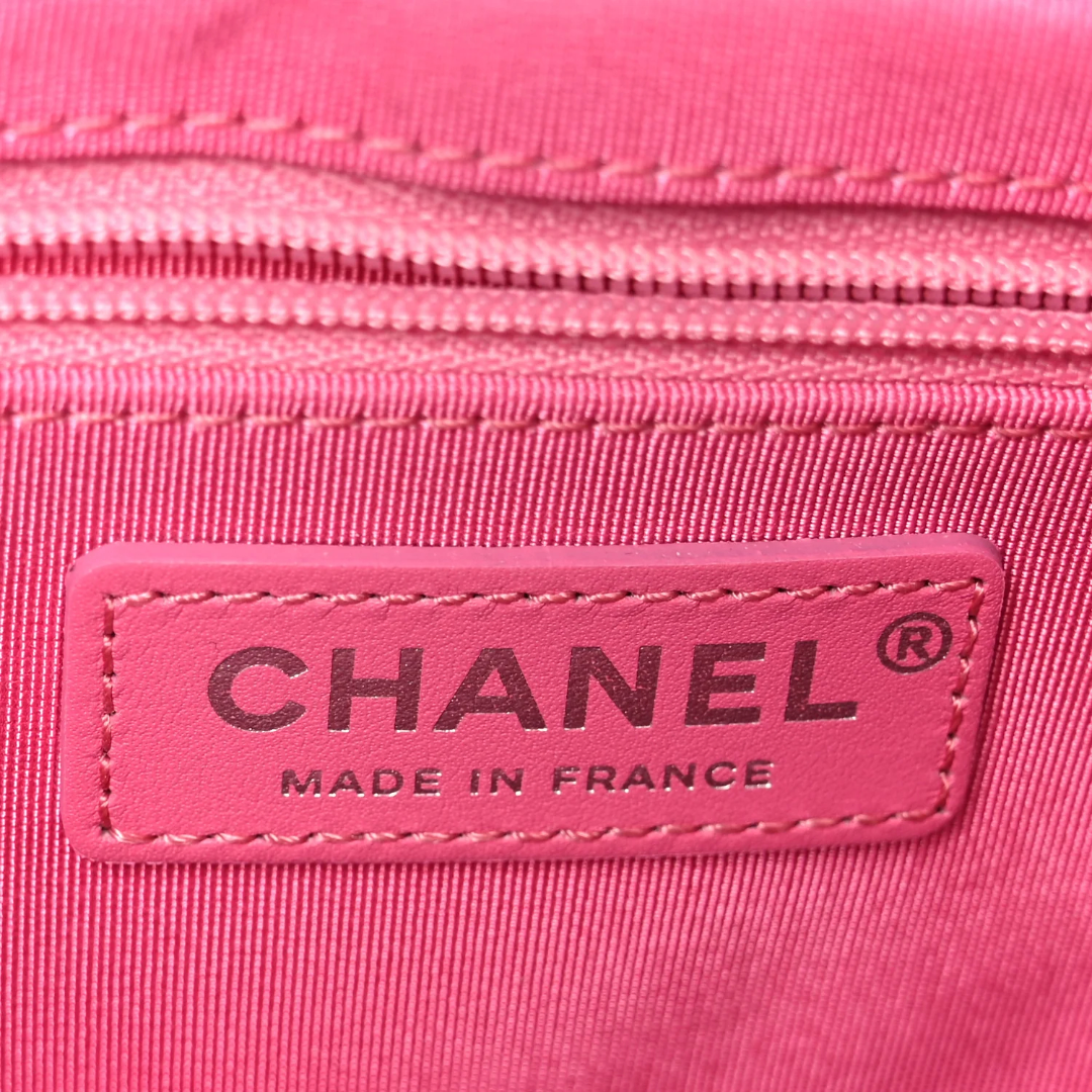 Chanel Quilted Lambskin Chevron Small Promenade Camera Case- SHW/ Pink