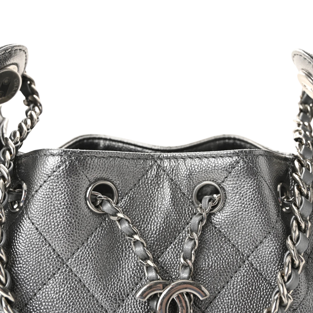 Chanel Quilted Calfskin Small Metallic 25Bag - SHW/ Anthracite